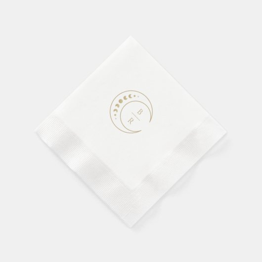 Moon Monogram Wedding Paper Napkin Serviette (Ecke)