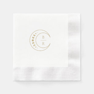 Moon Monogram Wedding Paper Napkin Serviette