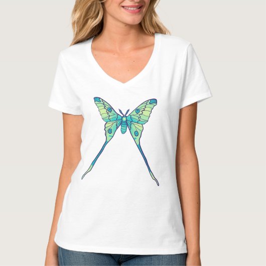 Moon Moth Magie - Schmetterling Lover Art T-Shirt (Vorderseite)