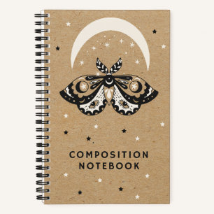 Moon Moth mit Stars Magical Spiral Notebook Notizblock
