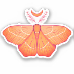 Moon Moth Witchy Night Art - Magische Illustration Aufkleber