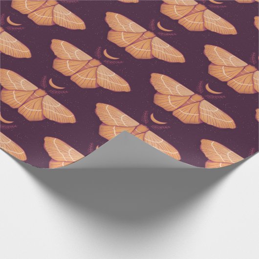 Moon Moth Witchy Night Art - Magische Illustration Geschenkpapier (Ecke)
