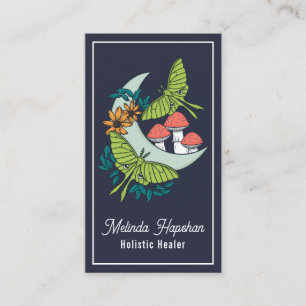 Moon, Moths & Mushrooms Business Card Visitenkarte
