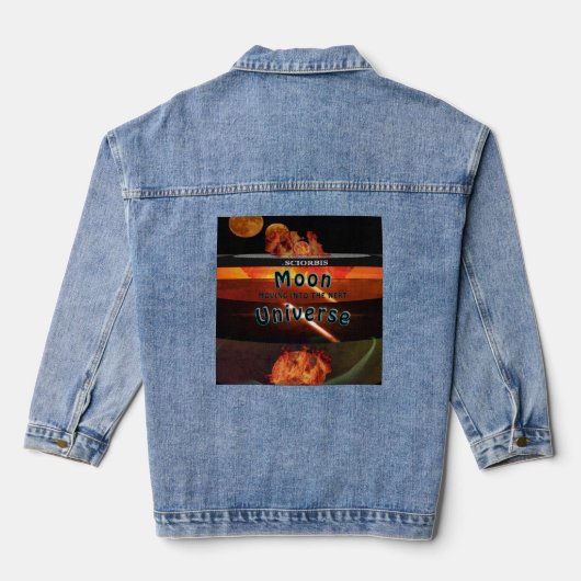 Moon Moving Into the Next Universe Denim Jacket Jeansjacke (Rückseite)