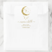 Moon Mystic Witchy Celestial Jar Label Quadratischer Aufkleber (Tasche)