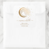 Moon Mystic Witchy Celestial Willow Tree Quadratischer Aufkleber (Tasche)