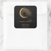 Moon Mystic Witchy Celestial Willow Tree Square Quadratischer Aufkleber (Tasche)