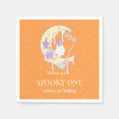 Moon Niedlich Ghost Spooky Ein Halloween 1. Geburt Serviette (Vorderseite)