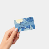 Moon Night Abend Tree Blue Moonlit Ausweis (Handheld)