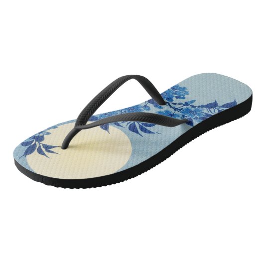 Moon Night Abend Tree Blue Moonlit Badesandalen (Schrägansicht)