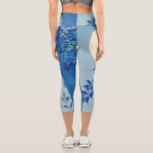 Moon Night Abend Tree Blue Moonlit Capri Leggings (Rückseite)