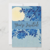 Moon Night Abend Tree Blue Moonlit Einladung (Vorderseite)