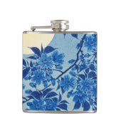 Moon Night Abend Tree Blue Moonlit Flachmann (Vorderseite)