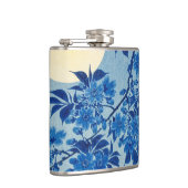 Moon Night Abend Tree Blue Moonlit Flachmann (Rechts)