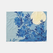 Moon Night Abend Tree Blue Moonlit Fleecedecke (Vorderseite (Horizontal))