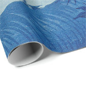 Moon Night Abend Tree Blue Moonlit Geschenkpapier (Rolleneckpunkt)