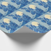 Moon Night Abend Tree Blue Moonlit Geschenkpapier (Ecke)