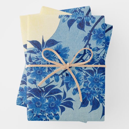 Moon Night Abend Tree Blue Moonlit Geschenkpapier Set (Beispiel)