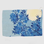 Moon Night Abend Tree Blue Moonlit Golfhandtuch (Horizontal)