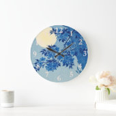 Moon Night Abend Tree Blue Moonlit Große Wanduhr (Zuhause)