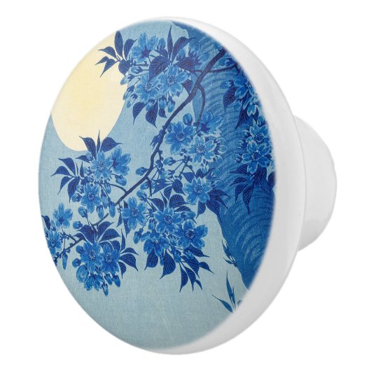 Moon Night Abend Tree Blue Moonlit Keramikknauf (Rechts)