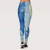 Moon Night Abend Tree Blue Moonlit Leggings (Rückseite)