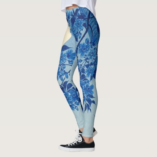 Moon Night Abend Tree Blue Moonlit Leggings (Links)