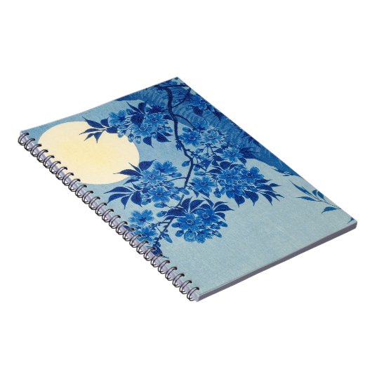 Moon Night Abend Tree Blue Moonlit Notizblock (Rechte Seite)