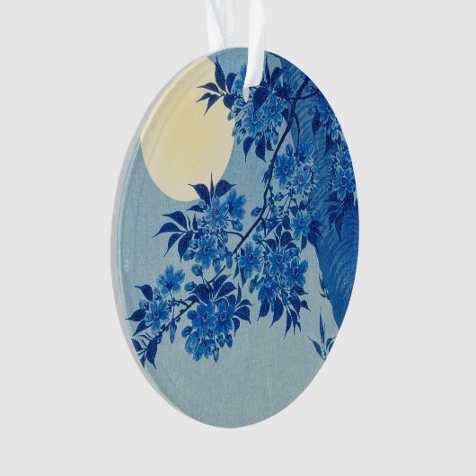 Moon Night Abend Tree Blue Moonlit Ornament (Vorderseite)