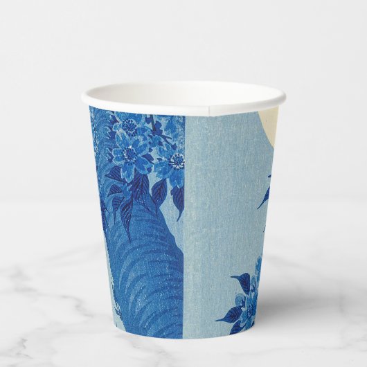 Moon Night Abend Tree Blue Moonlit Pappbecher (Rechts)