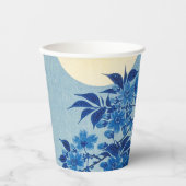 Moon Night Abend Tree Blue Moonlit Pappbecher (Vorderseite)