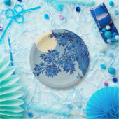 Moon Night Abend Tree Blue Moonlit Pappteller (Party)