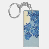 Moon Night Abend Tree Blue Moonlit Schlüsselanhänger (Vorderseite links)