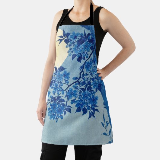 Moon Night Abend Tree Blue Moonlit Schürze (InSitu)