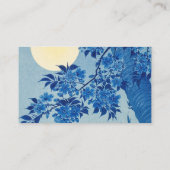 Moon Night Abend Tree Blue Moonlit Visitenkarte (Rückseite)