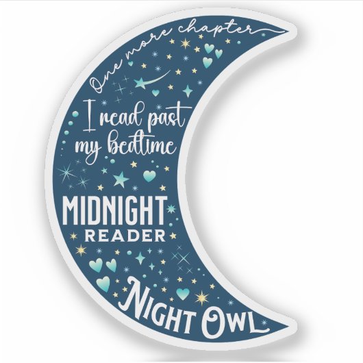 Moon Night Reader Aufkleber (Vorderseite)