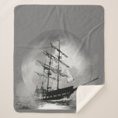 Moon Night Sky Segelschiff Spuk Grafik Sherpadecke (Vorderseite)