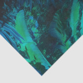 Moon Night Tropical Dschungel Blätter Silver Blue Seidenpapier (Ausschnitt)