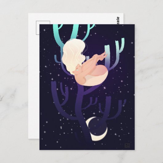 Moon Nymph in Woods Postkarte (Vorne/Hinten)