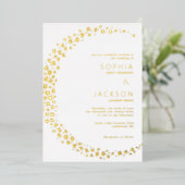 Moon of Stars White Wedding Foil Einladung (Stehend vorne)