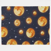 Moon on Fire Muster Fleece Blanket (Vorderseite (Horizontal))