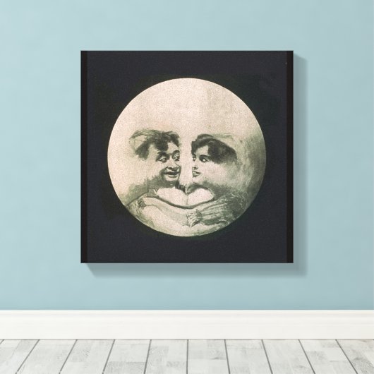 Moon Optical Illusion Leinwanddruck (Insitu (Holzboden))