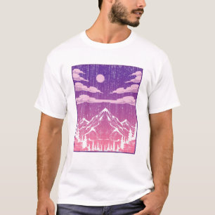 Moon Outdoor Mountains Wanderwald Natur T-Shirt