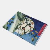 Moon over a Waterfall, Hiroshige, Ukiyo-e Fußmatte (Schrägansicht)