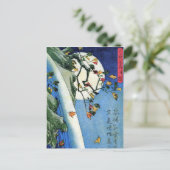 Moon over a Waterfall, Hiroshige, Ukiyo-e Postkarte (Stehend Vorderseite)
