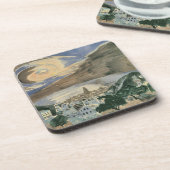 Moon Over Barcelona von Walter Gramatte Getränkeuntersetzer (Linke Seite)