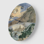 Moon Over Barcelona von Walter Gramatte Große Wanduhr (Winkel)