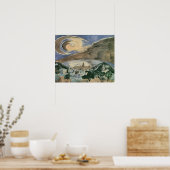 Moon Over Barcelona von Walter Gramatte Poster (Küche)