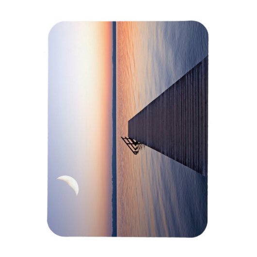 Moon Over Buscharner Footbridge | Starnberg Magnet (Vertikal)