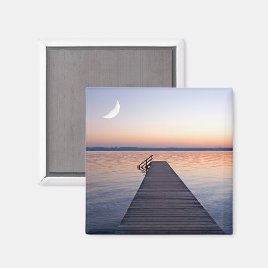 Moon Over Buscharner Footbridge | Starnberg Magnet (Vorderseite/Rückseite)